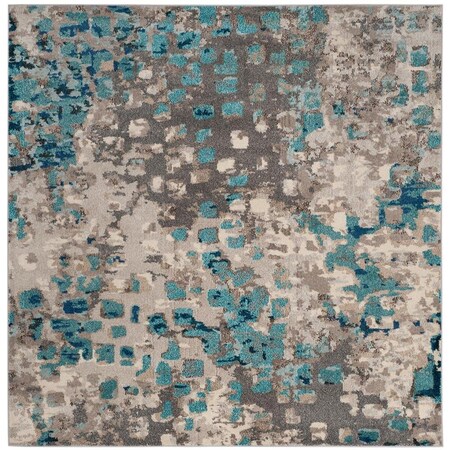 Safavieh 5 x 5 ft. Monaco Power Loomed Square Area Rug, Grey and Light Blue MNC225E-5SQ